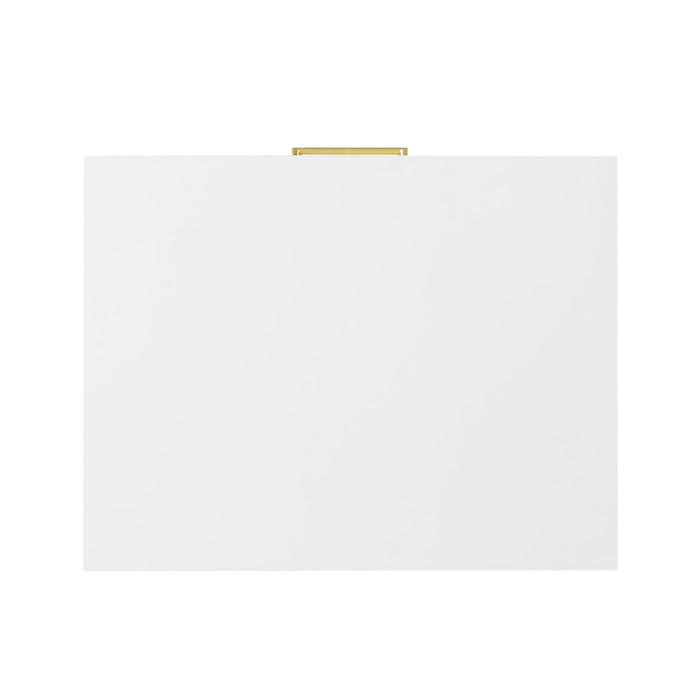 Alia Bedside 2-Drawer Nightstand with Gold Accent, 18\"W x 25.75\"H - White