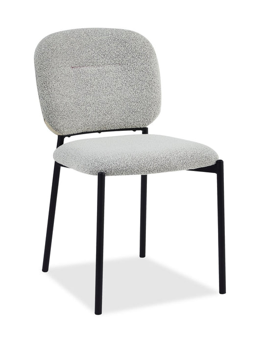 Luka 5pc Dining Set with Table & 4 Chairs, Sintered Stone Top, Metal, 43.5\"W Round - Grey/Taupe