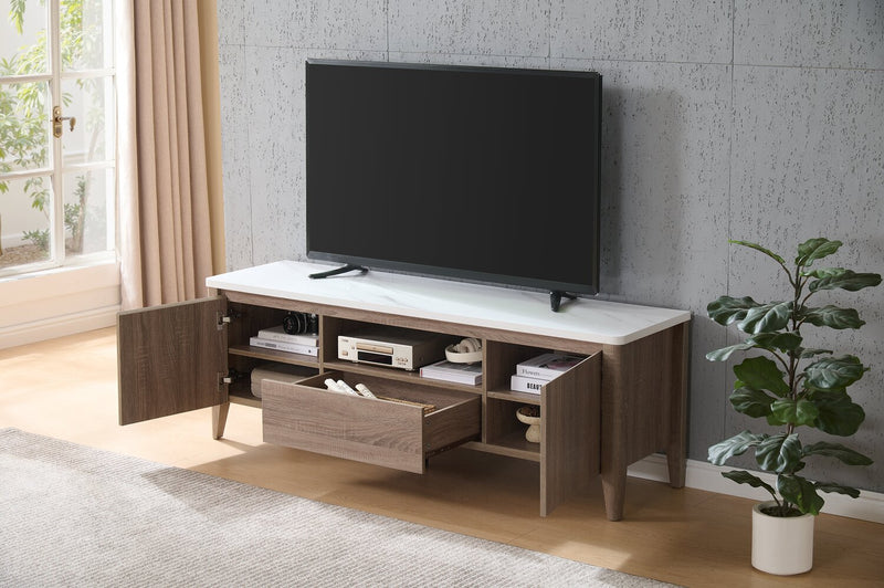 Carlton 58.25\" Modern TV Stand with Storage for TVs up to 65\"- Dark Taupe