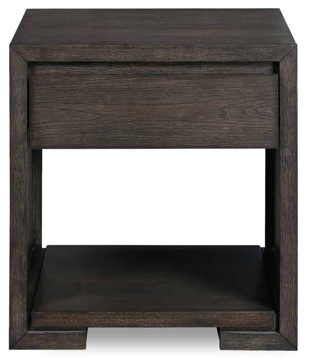 Zelda 24\" End Table with Storage and Shelf – Warm Mocha