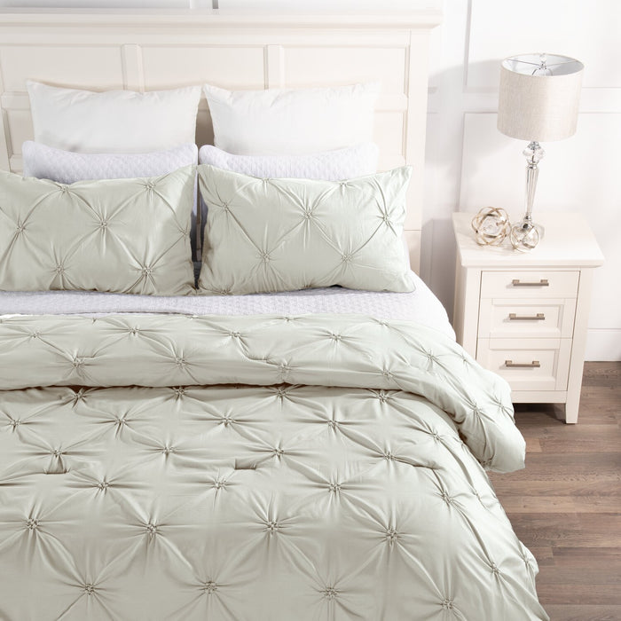 Gardenia Wynd 3-Piece King Comforter Set - Oatmeal
