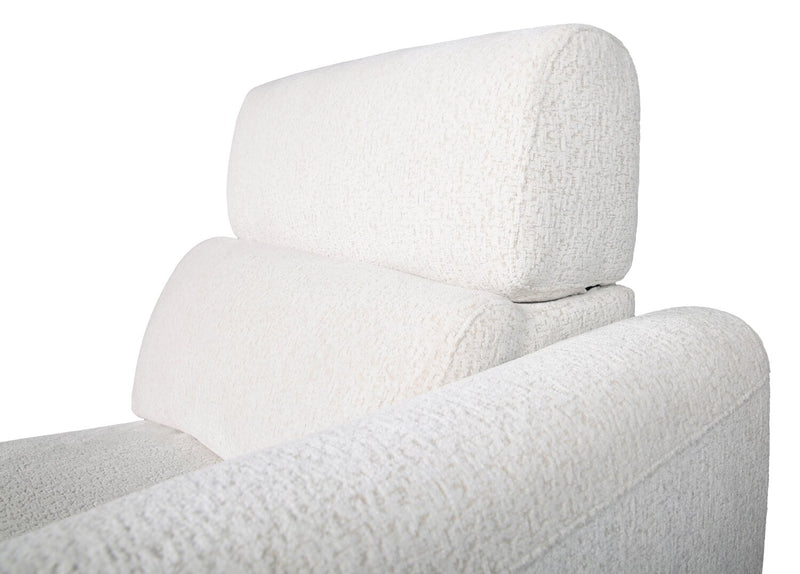 Sable Modular 6-Piece Chenille Fabric Power Reclining Sectional with Power Headrests and USB Port - Alabaster White