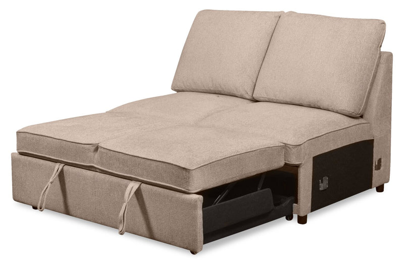 Scott Living Haven 3-Piece Right-Facing Chenille Fabric Cuddler Sleeper Sectional - Taupe