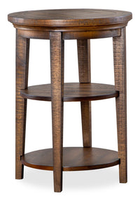 Hanson 18” Round Traditional Pine End Table - Toasted Nutmeg 