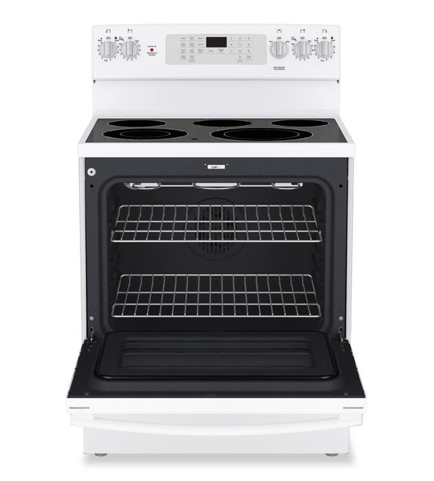 GE 5 Cu. Ft. Freestanding Electric Convection Range with No-Preheat Air Fry - White - JCB840DVWW