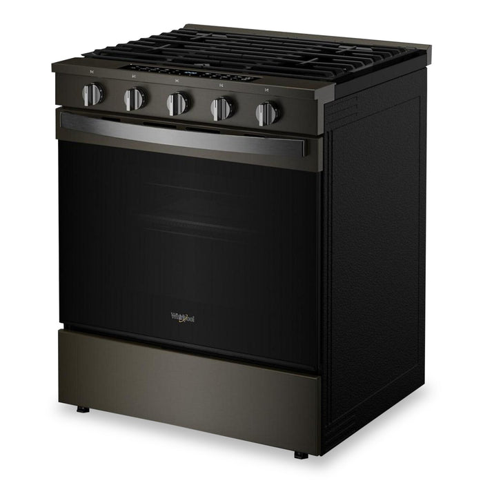 Whirlpool 5 Cu. Ft. Gas Range with Air Fry and WipeClean™ Coating - Black Stainless Steel - WSGS7530RV