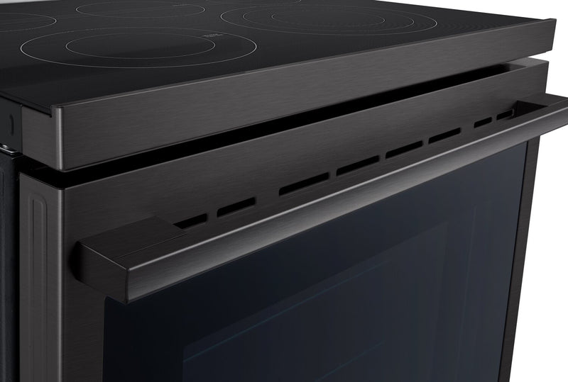 LG 6.3 Cu. Ft. Smart Electric Range with Air Fry - Black Stainless Steel - LREN6325ZE