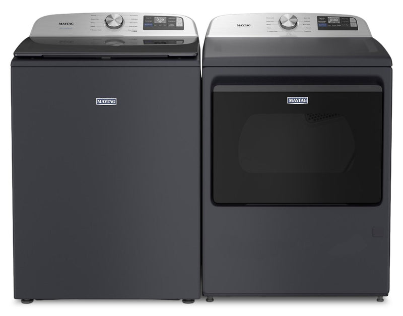 Maytag 6.0 Cu. Ft. Smart Top-Load Washer and 7.4 Cu. Ft. Gas Dryer – Midnight Steel 