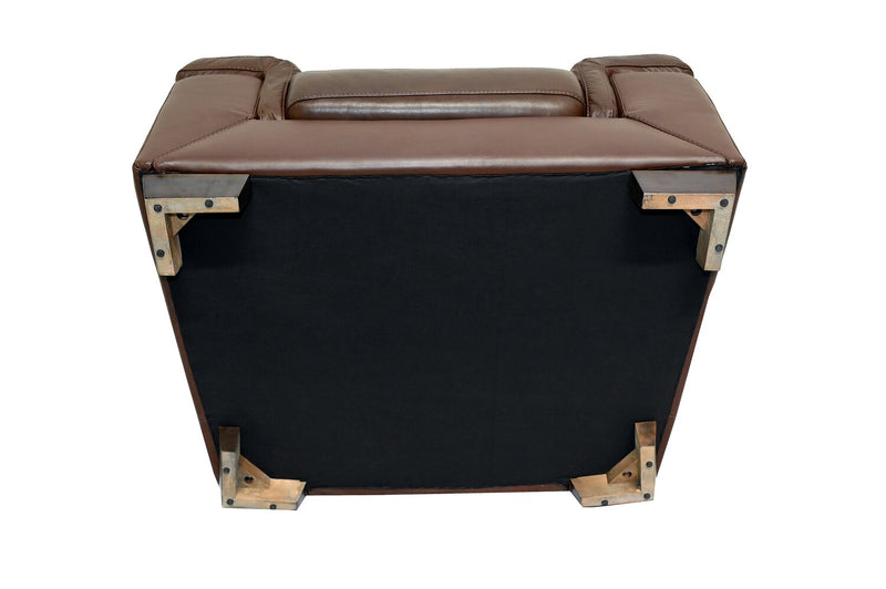 Classico 47\" Genuine Leather Chair with Wood Legs – Tobacco