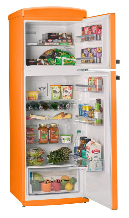 Unique Classic Retro 24\" 11 Cu Ft. Top Freezer Refrigerator – Creamsicle Orange - UNQ-310L O TM