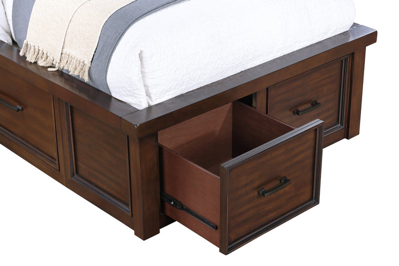 Sonoma Platform Two-Sided Storage Bed with Headboard & Frame, Mango Brown - Twin Size