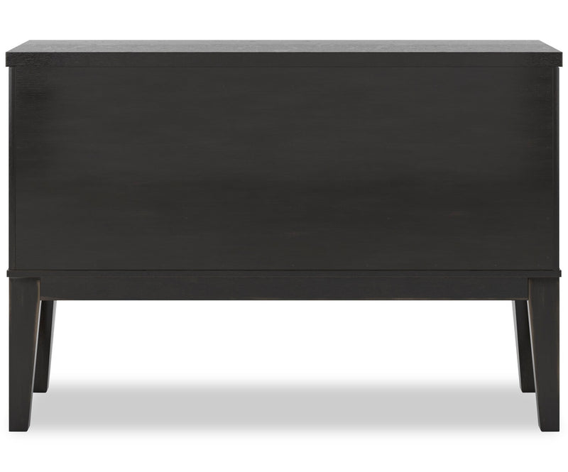 Shaw Dining Server with Storage & Built-In Wine Rack, Cane-Look Details, 56\"W - Black