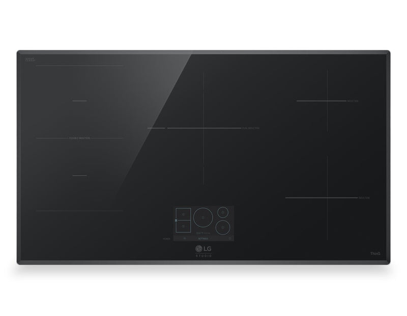 LG Studio 36\" 5-Burner Induction Cooktop with Flexible Cooking Zone - Black - CBIS3618BE