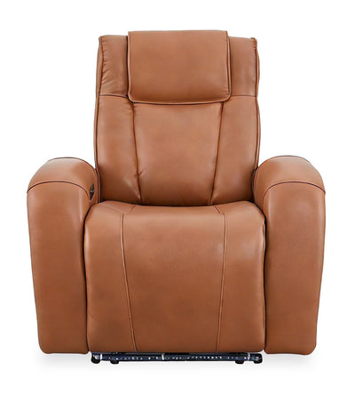 Shaquille O’Neal Home Titan 42" Genuine Leather Power Reclining Chair with Shaq-o-pedic Comfort – Earth  | Fauteuil à inclinaison électrique Titan de Shaquille O’Neal Home de 42 po en cuir véritable avec confort Shaq-o-pedic - terre