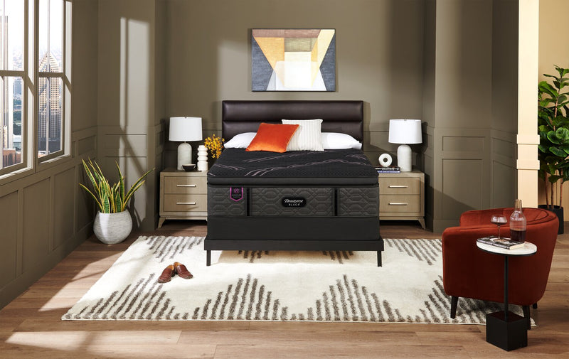 Beautyrest Black Signature Magenta Euro Pillowtop Queen Mattress Set