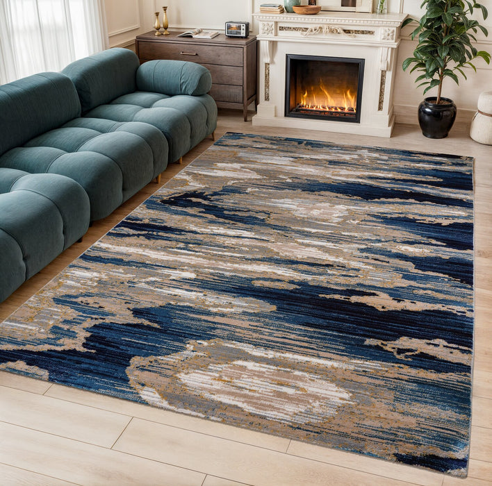 Samantha Multi-Coloured Contemporary Area Rug – 6'7\" x 9'6\" 