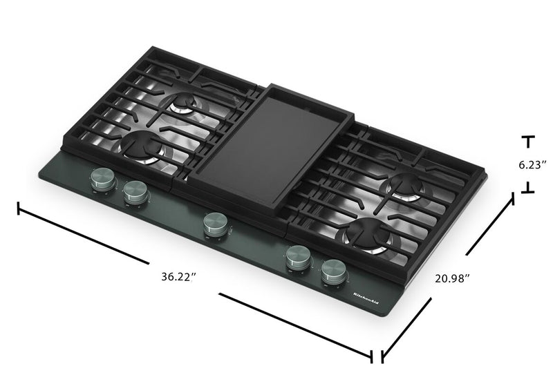 KitchenAid Gas-on-Metal Cooktop with Integrated Wok Grate - Juniper - KCGK736SJP