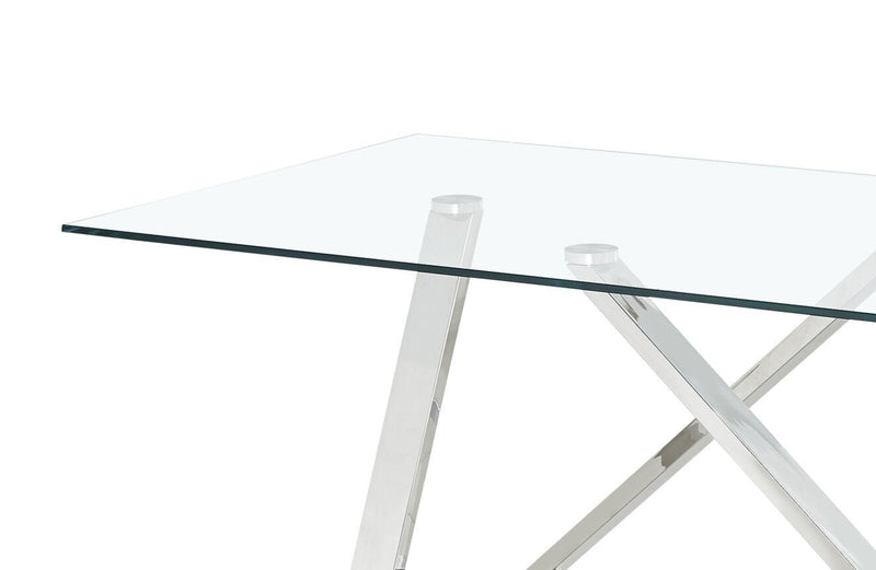 Briar 47\" Modern Glass Top Coffee Table - Silver