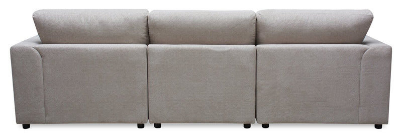 Voyage Modular 3-Piece Left-Facing Fabric Sectional with Removable Back Cushions – Taupe