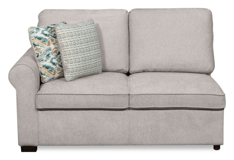 Scott Living Haven 3-Piece Right-Facing Chenille Fabric Cuddler Sleeper Sectional - Grey
