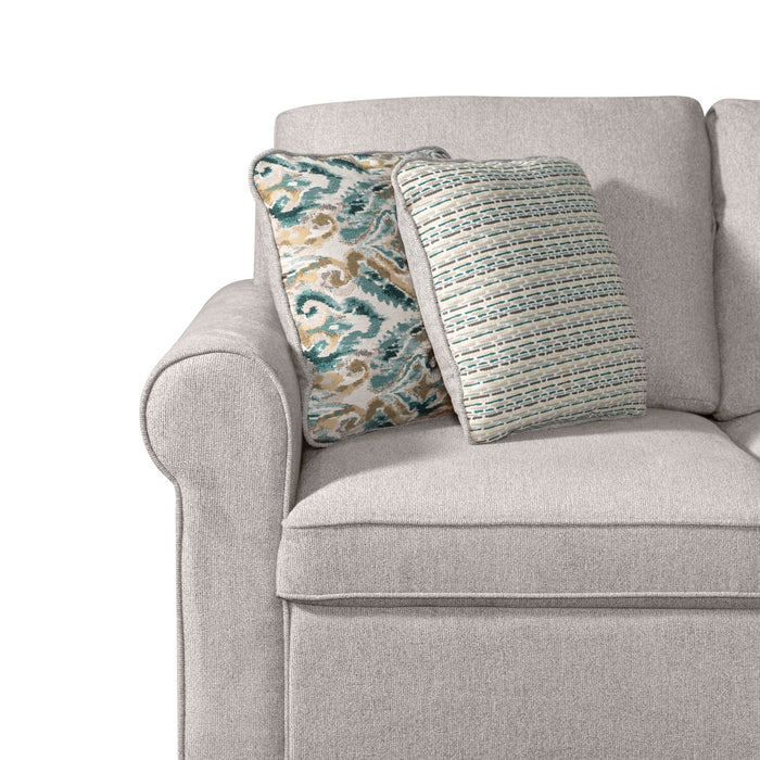 Scott Living Haven 3-Piece Right-Facing Chenille Fabric Cuddler Sleeper Sectional - Grey