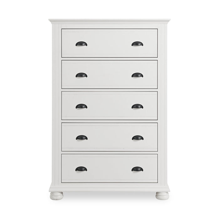 Ella Bedroom Chest of Drawers, 5-Drawer, 36\"W x 53\"H -  White