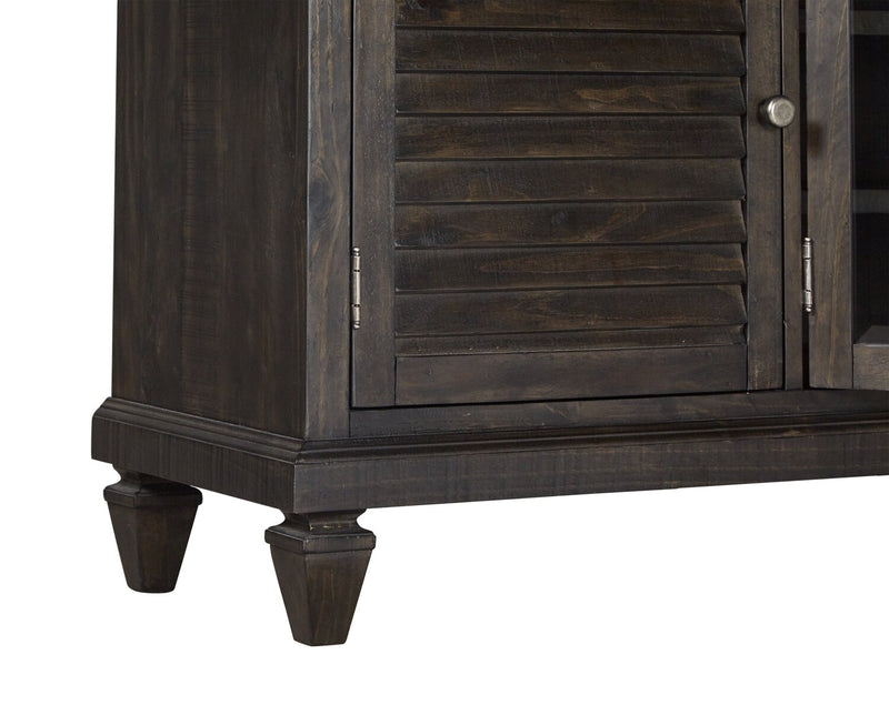 Baron 72” Rustic Pine TV Stand with Storage and Cable Management for TVs up to 80” - Weathered Charcoal