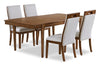Ember 5pc Dining Set with Table & 4 Chairs, 74-92\"W - Grey & Brown
