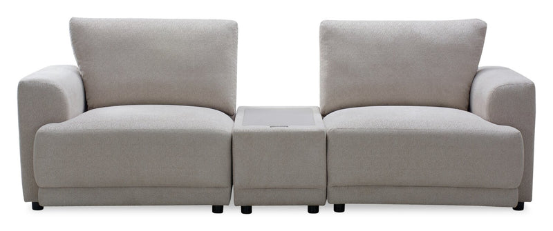 Voyage Modular 3-Piece U-Shaped Fabric Sectional with Console and Removable Back Cushions – Taupe