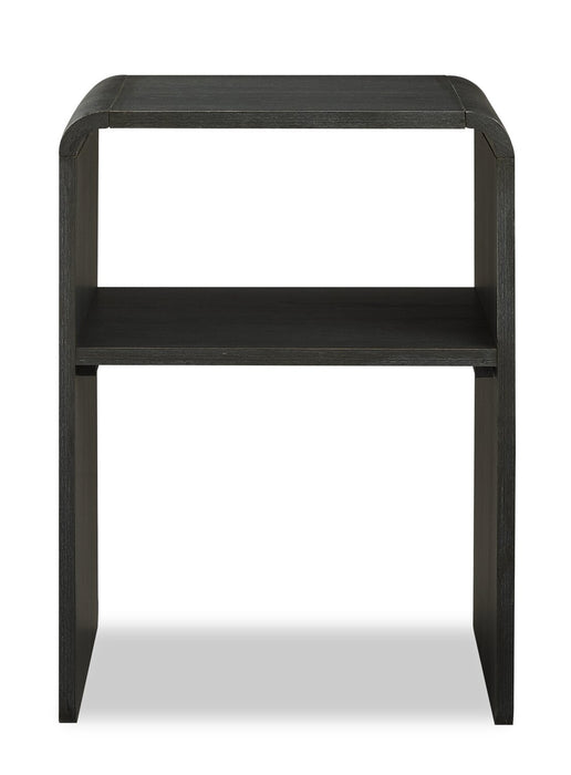 Odin Bedside Nightstand with Storage Shelf, 18\"W x 25.75\"H - Black