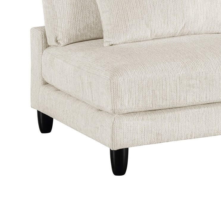 Lounge 4-Piece Chenille Armless Modular Sectional – Beige 