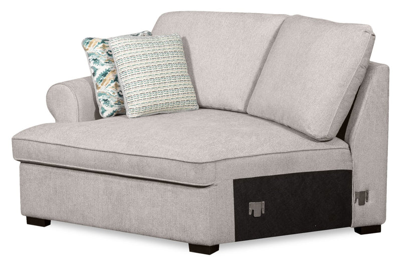 Scott Living Haven 2-Piece Left-Facing Chenille Fabric Cuddler Sectional - Grey
