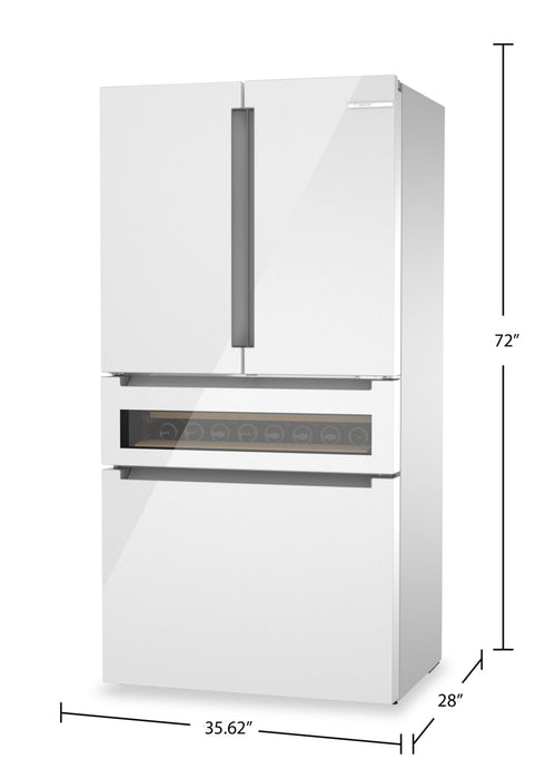 Bosch 36\" 20.5 Cu. Ft. 800 Series Smart Counter-Depth French-Door Refrigerator - B36CL81ENW 