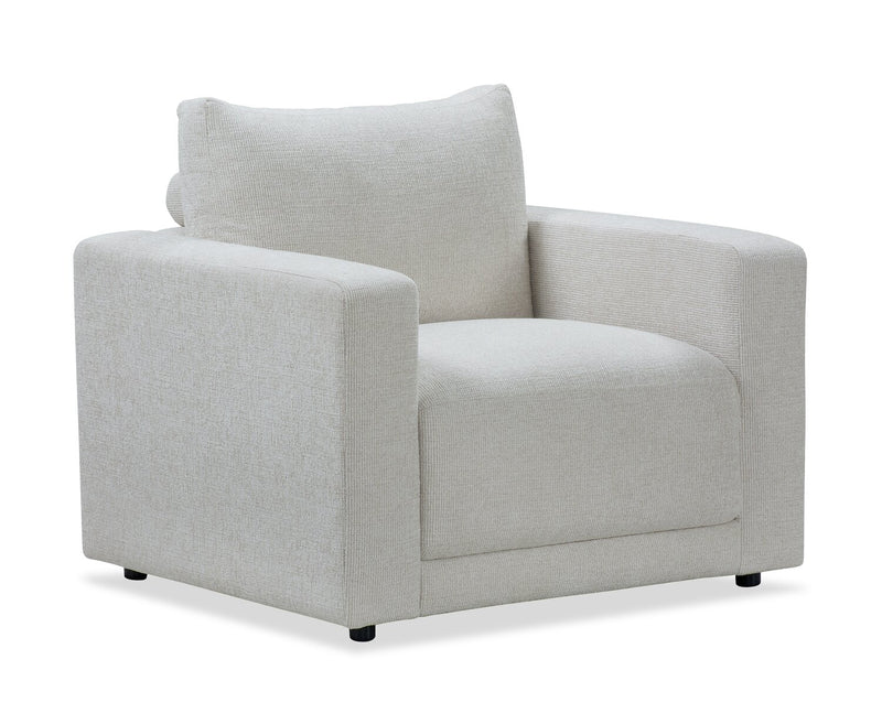 Lainey 39.76 \" Fabric Accent Chair with a Removable Back Cushion – Beige