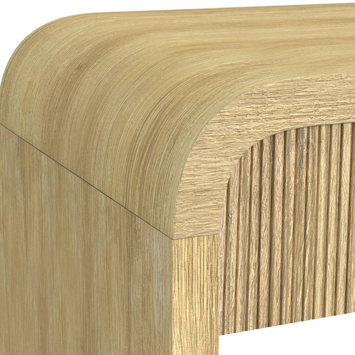 Scott Living Lenore 24” Modern End Table with Storage, Shelf and USB Port - Natural