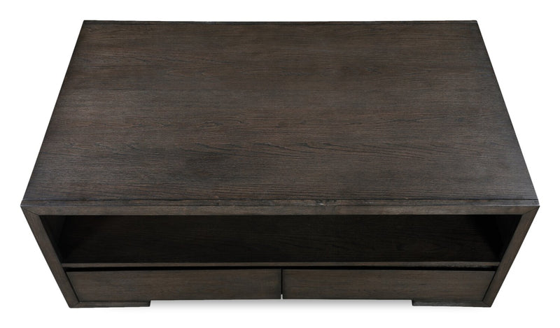 Zelda 48\" Coffee Table with Storage and Shelf – Warm Mocha