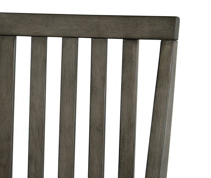 Bryn Dining Chair with Fabric Seat, Slat-Back - Dark Grey