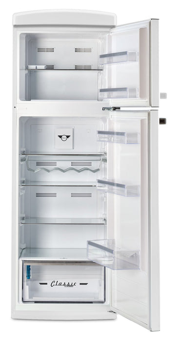 Unique Classic Retro 24\" 11 Cu Ft. Top Freezer Refrigerator – Marshmallow White - UNQ-310L W TM