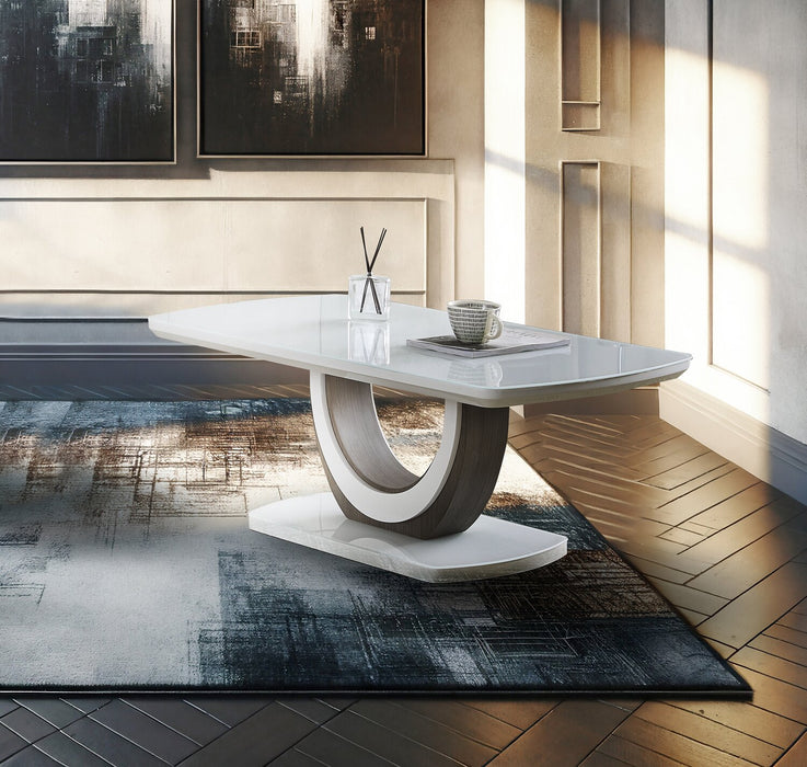 Brimley 47.25\" Modern Coffee Table - White and Grey