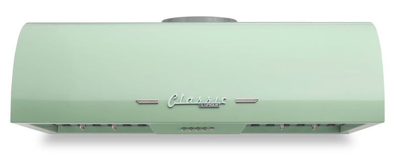 Classic Retro by Unique 36\" 700 CFM Under-Cabinet Range Hood - Summer Mint Green - UGP-36CR RH LG