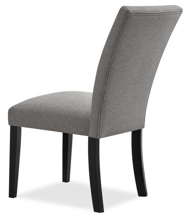 Burk 7pc Dining Set with Table & 6 Chairs, Resin Marble-Look Top, 72\"W - Black/Grey