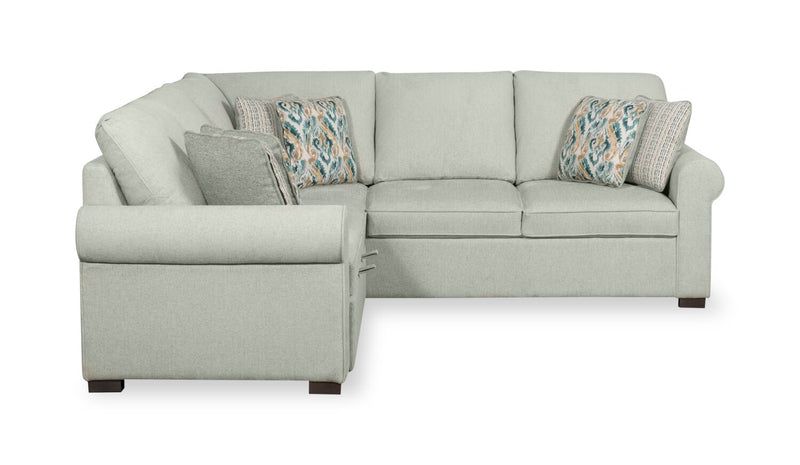 Scott Living Haven 3-Piece Chenille Fabric Sleeper Sectional - Seafoam Blue