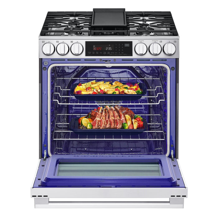LG 6.3 Cu Ft. Smart Gas Slide-In Range with Air Fry- Fingerprint Resistant Stainless Steel - LSGL6335X