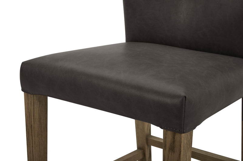 Arlo Counter-Height Stool with Vegan Leather Fabric - Charcoal