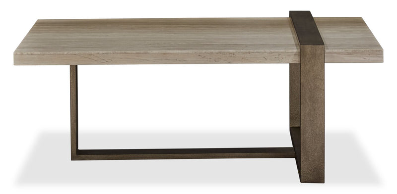 Cyprus 48” Modern Coffee Table - Beige/Bronze