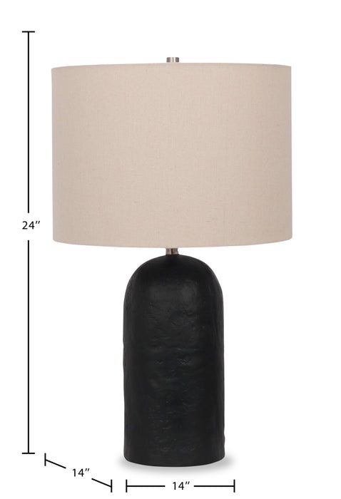 Jones 24” Modern Ceramic Table Lamp - Distressed Black