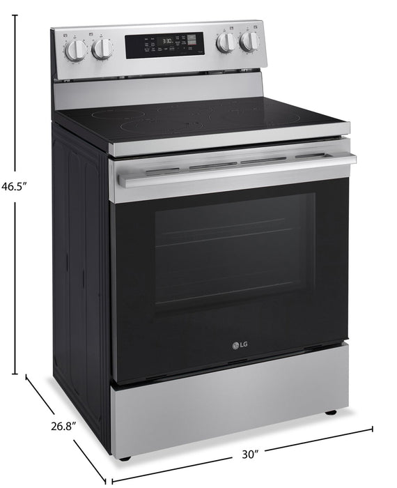 LG 6.3 Cu. Ft. Smart Electric Range with Air Fry - Stainless Steel - LREN6323YE