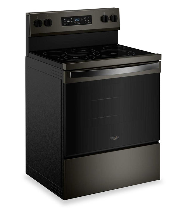 Whirlpool 5.3 Cu. Ft. Electric Range with Air Cooking – Black on Stainless - YWFES5730SV