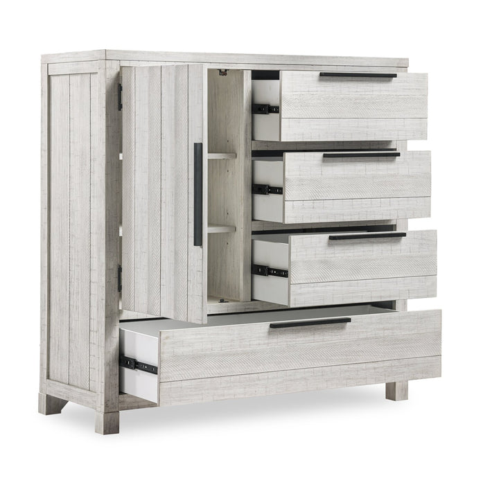 Haven Bedroom 4-Drawer Chest with Storage Cabinet, 48\"W x 48\"H - White