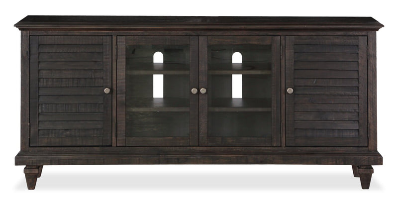 Baron 114\" Rustic 4-Piece Pine Entertainment Centre with Storage and Cable Management for TVs up to 70” - Weathered Charcoal